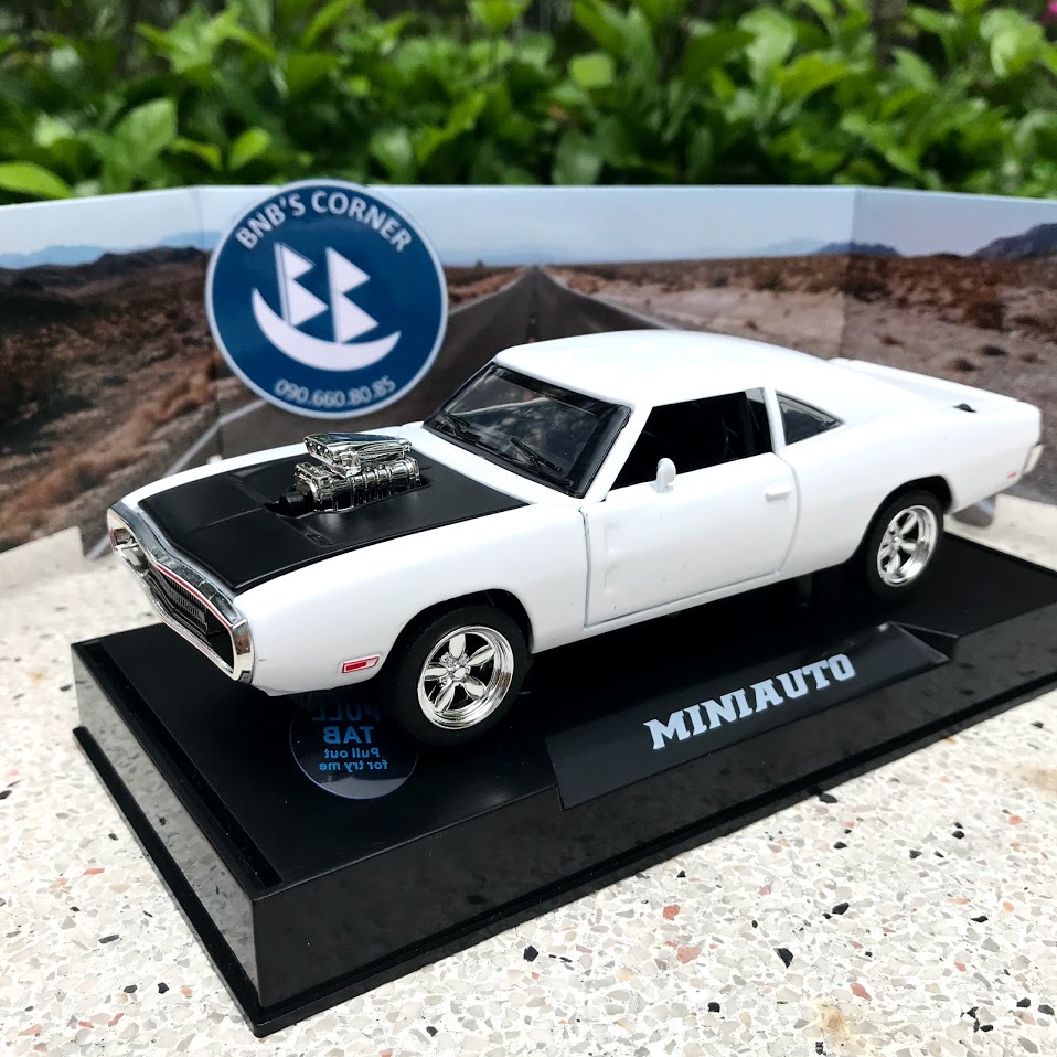 [BNB's Corner] Xe mô hình 1970 Dodge Charger R/T tỷ lệ 1:32 Mini Auto - Full box