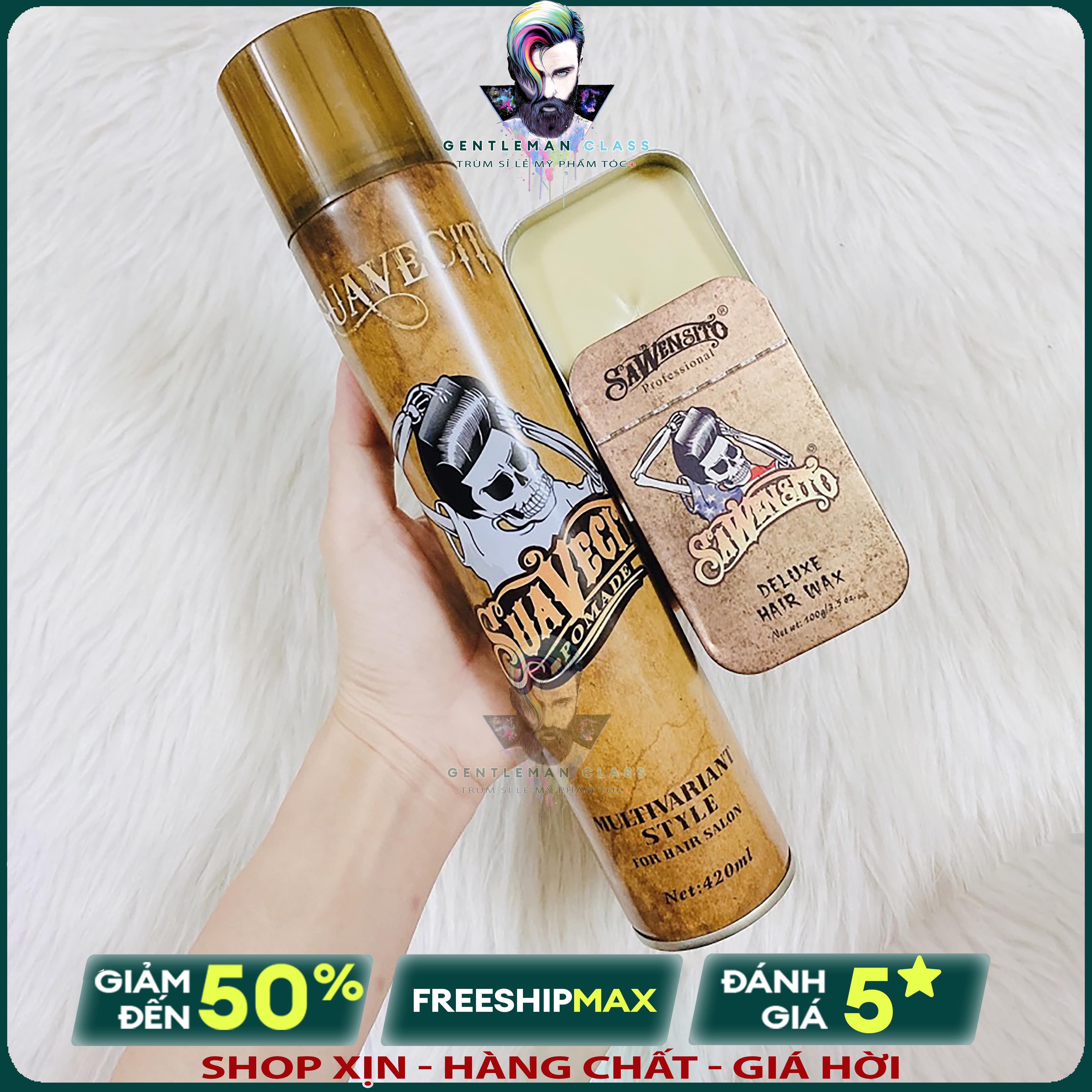 Combo gôm xịt + sáp vuốt tóc sawensito pomade 420ml -100g siêu giữ nếp 24h hương thơm quyến rũ siêu hot năm 2023