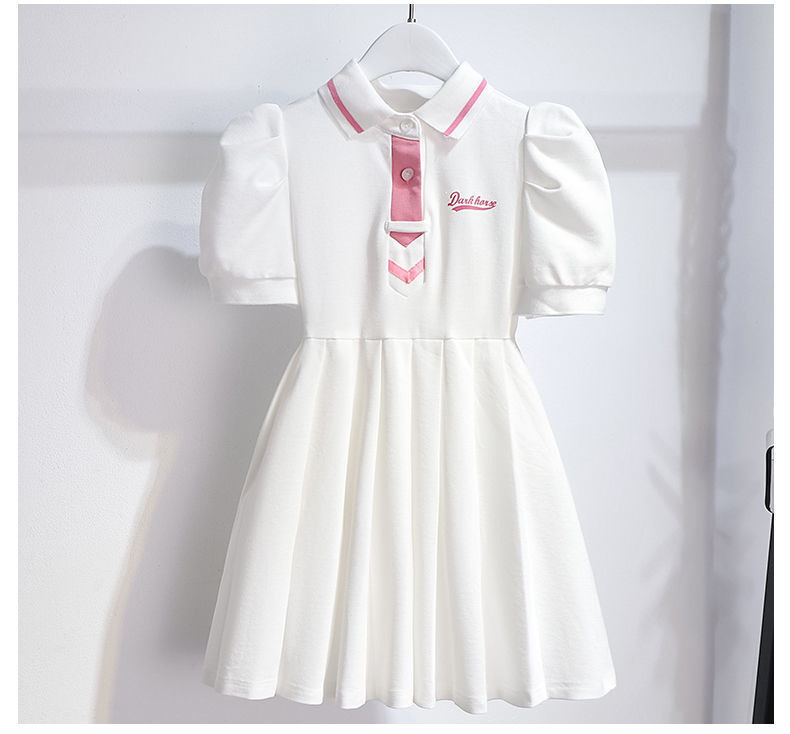 Girls dress Western style children polo dress kids clothes big size girl dress ladies short sleeve dress for 12T - 6