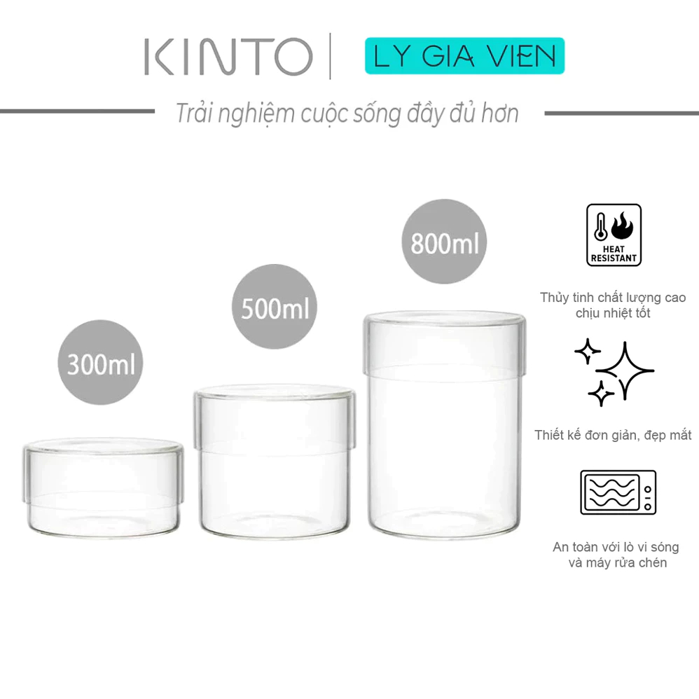 Hộp Đựng Đồ Bằng Thủy Tinh Kinto Schale Glass Case
