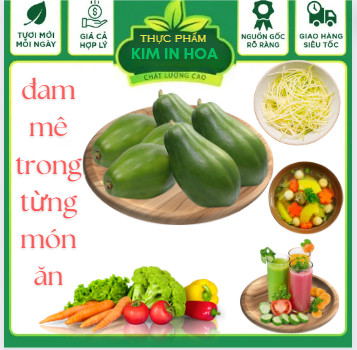 Trái đu đủ non xanh quả to dùng để nấu canh, xào, làm gỏi