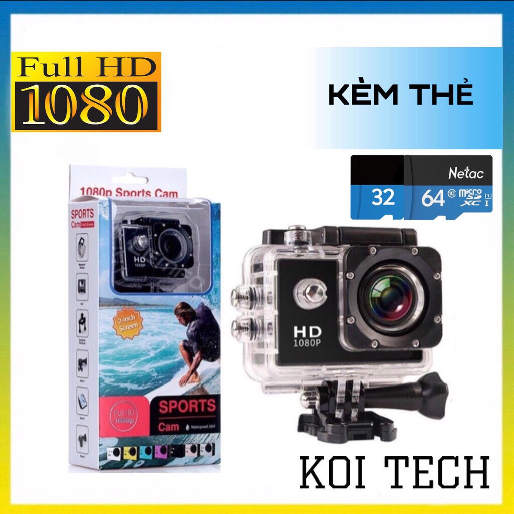 Camera hành trình 2.0 FULL HD 1080P Cam A9 TẶNG THẺ NHỚ 64GB - Camera hành trình chống nước - camera hành trình xe máy phượt - KOI TECH