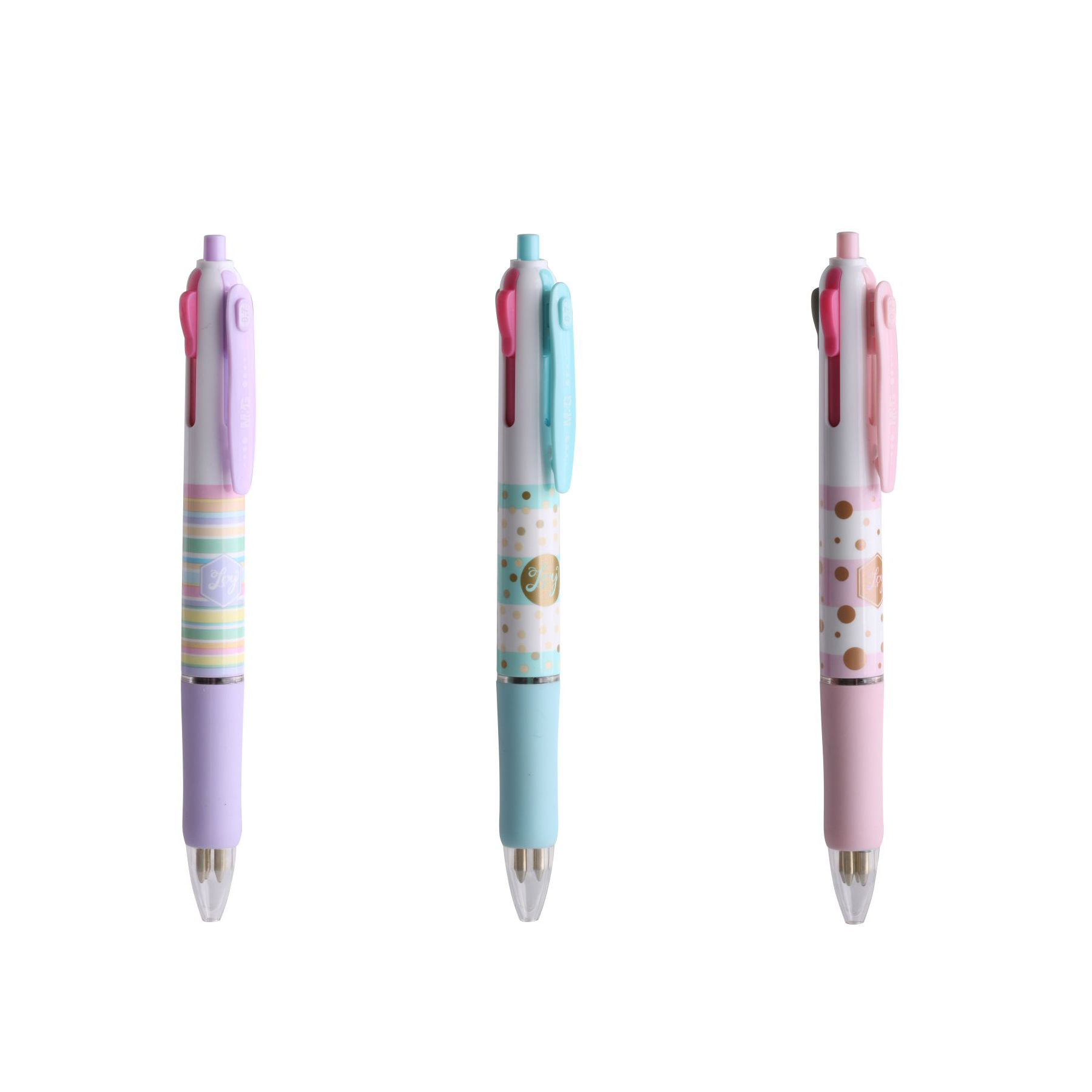 Bút bi 4 màu (Ngòi 0.7mm) ABP803R5 thân có họa tiết, có nhiều màu, chữ tiếng Anh