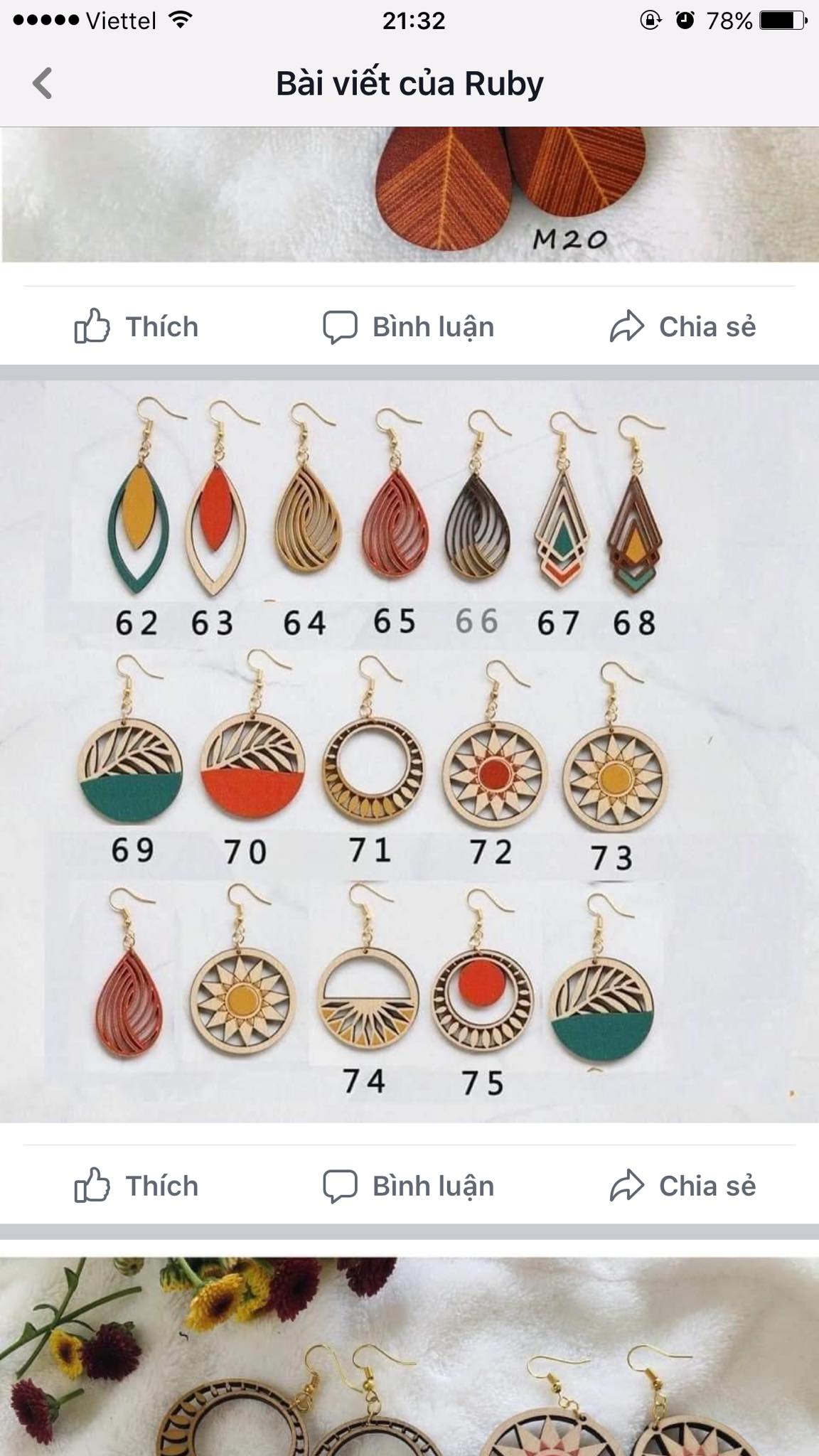 Khuyên Tai Gỗ Vintage, Bông Tai Xinh Dạo Phố, Đi Biển, Du Lịch, Phụ Kiện Thời Trang Đẹp