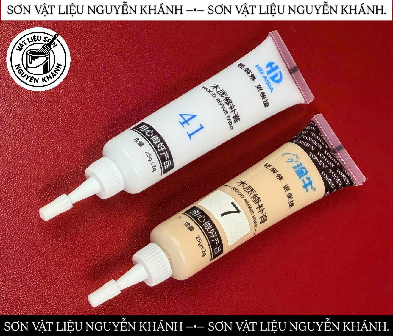 KEO SỬA CHỮA ĐỒ GỖ WOOD REPAIR PAINT COMBO MÀU TRẮNG XÁM LỢT – TUÝP SỐ 7 VÀ 41
