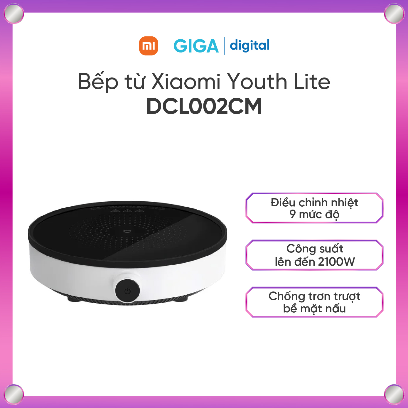 [ Hỏa tốc HN - HCM ]   Bếp từ Xiaomi Youth Lite DCL002CM/ Nồi bếp từ Xiaomi - Bếp lẩu nhỏ gọn - Bếp điện gia đình