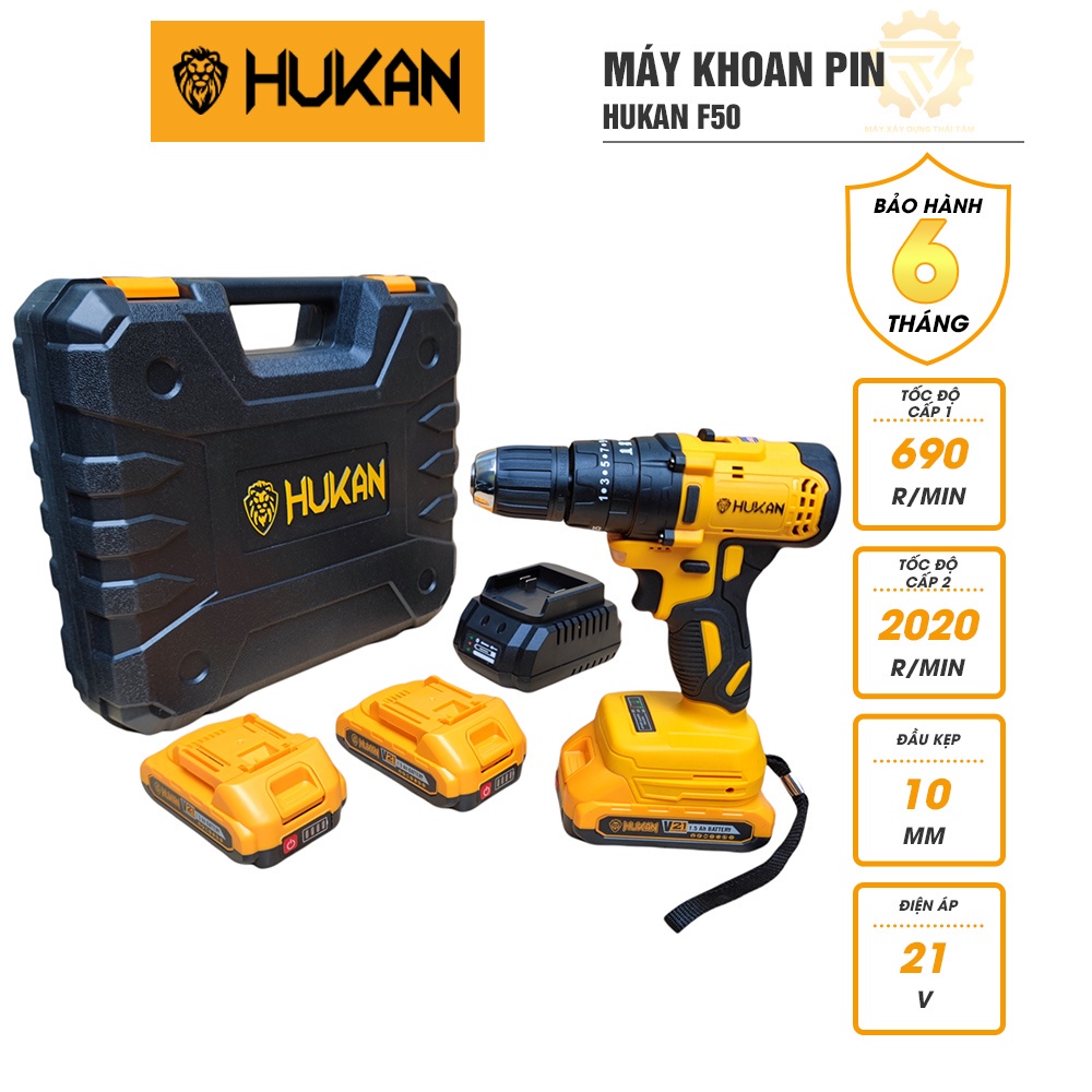 Máy khoan bộ 3 pin hukan hk-f50