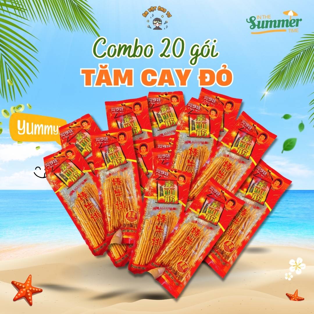 COMBO 20 GÓI TĂM CAY TRUNG QUỐC, QUE CAY ĂN VẶT, TĂM CAY ĐỎ HƯƠNG VỊ TUỔI THƠ AI CŨNG MÊ  +  FREESHIP MAX