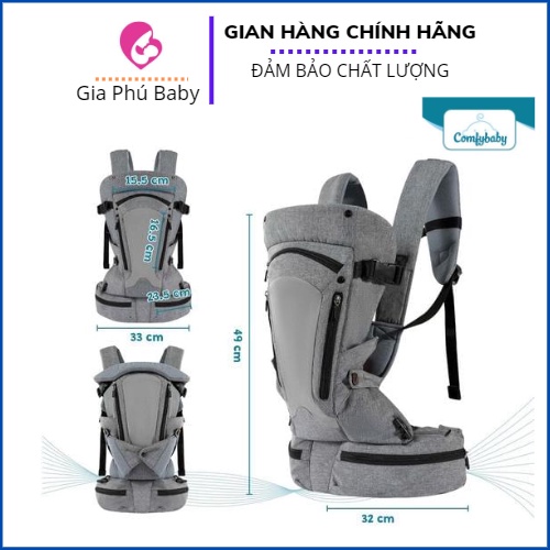 Địu em bé cao cấp cho trẻ từ sơ sinh 3in1 air mesh bảo vệ khớp háng, Siêu trợ lực, thoáng khí Comfybaby YN-602