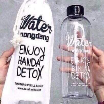 Bình detox 1 lít - bình đựng nước detox 1 lít kèm túi có dây xách