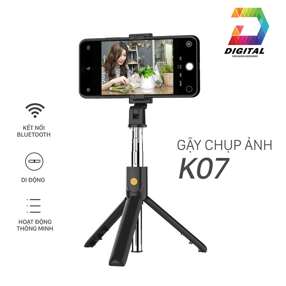 Gậy Chụp Ảnh Tripod 3 Chân K07 Kết Nối Bằng Bluetooth