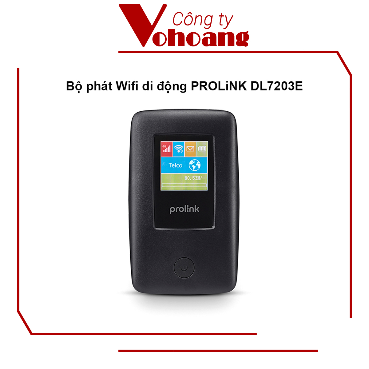 Bộ phát Wifi di động PROLiNK DL7203E dùng SIM 4G LTE 150Mbps pin 5200mAH lên tới 25h TFT 1.44" cổng