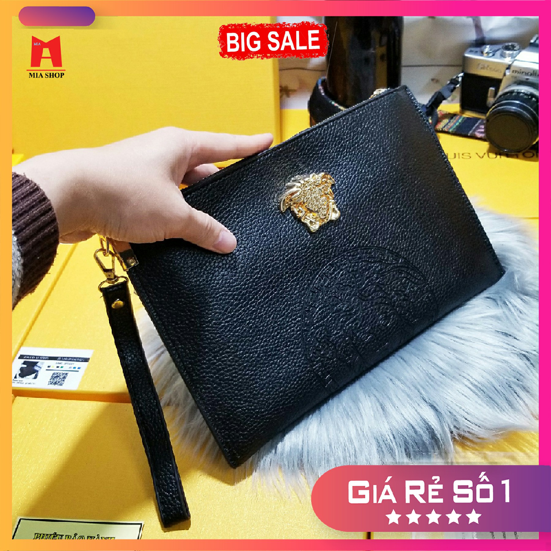 [Có video] Ví cầm tay nam nữ cao cấp bản to kẹp nách Unisex BTVVS7