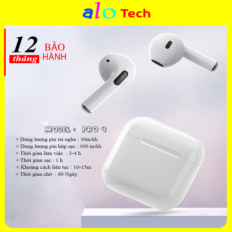 Tai Nghe Mini Pro4 - Tai Nghe Bluetooth không dây chống nước , đàm thoại,  đổi tên, tự động kết nối , tai nghe không dây pin trâu ,định vị , nhỏ gọn