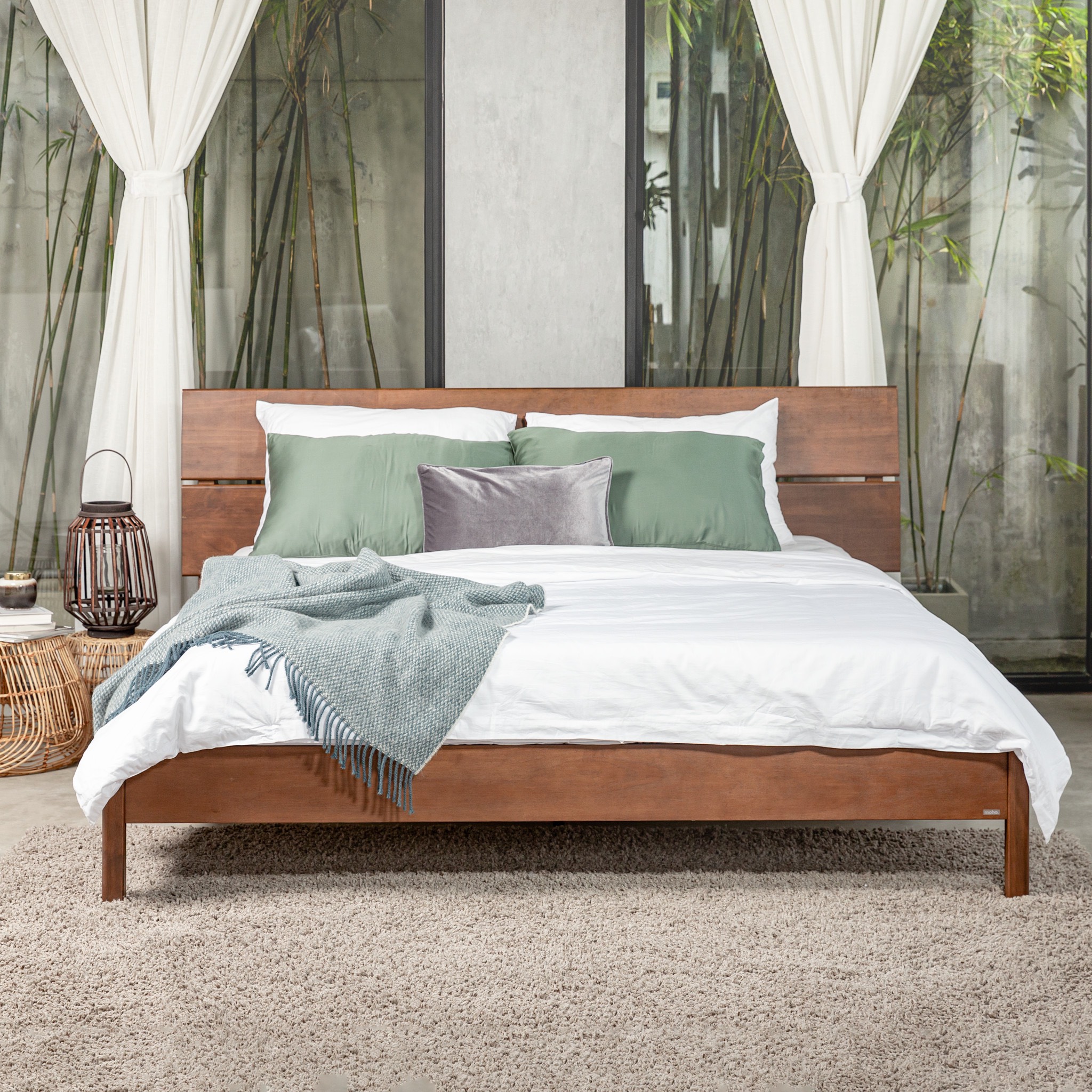 Giường Ngủ Gỗ Tràm MOHO VLINE 601 Màu Nâu