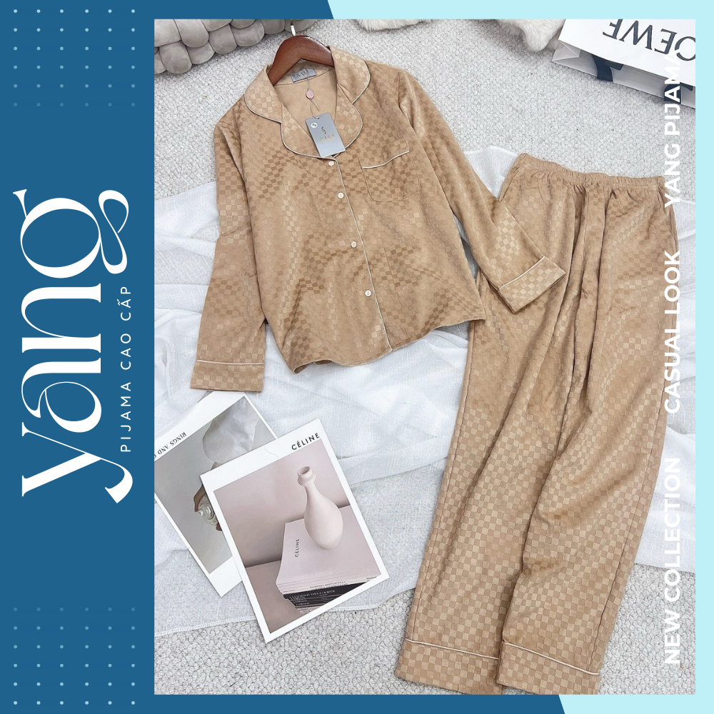 Bộ mặc nhà Sam Luxury Homewear nhung hàn cao cấp NHOVN, chất nhung hàn siêu mềm, dày dặn, ấm áp, lên form chuẩn - Yang Pijama Đồ bộ lụa nữ cao cấp