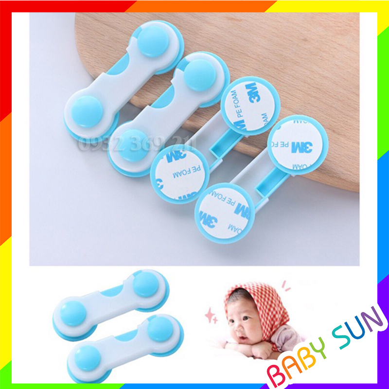 Khóa gài tủ lạnh, tủ đồ, ngăn kéo, cửa đa năng an toàn cho bé. (Màu ngẫu nhiên)
