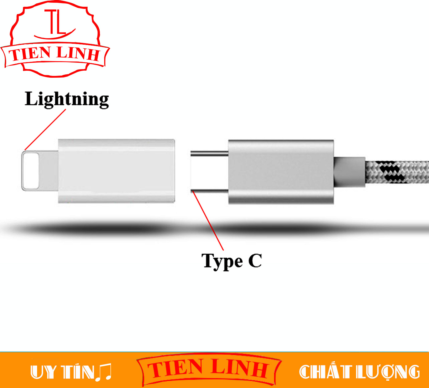 Bộ cáp chuyển đổi chân Type C sang chân Iphone (Lightning)