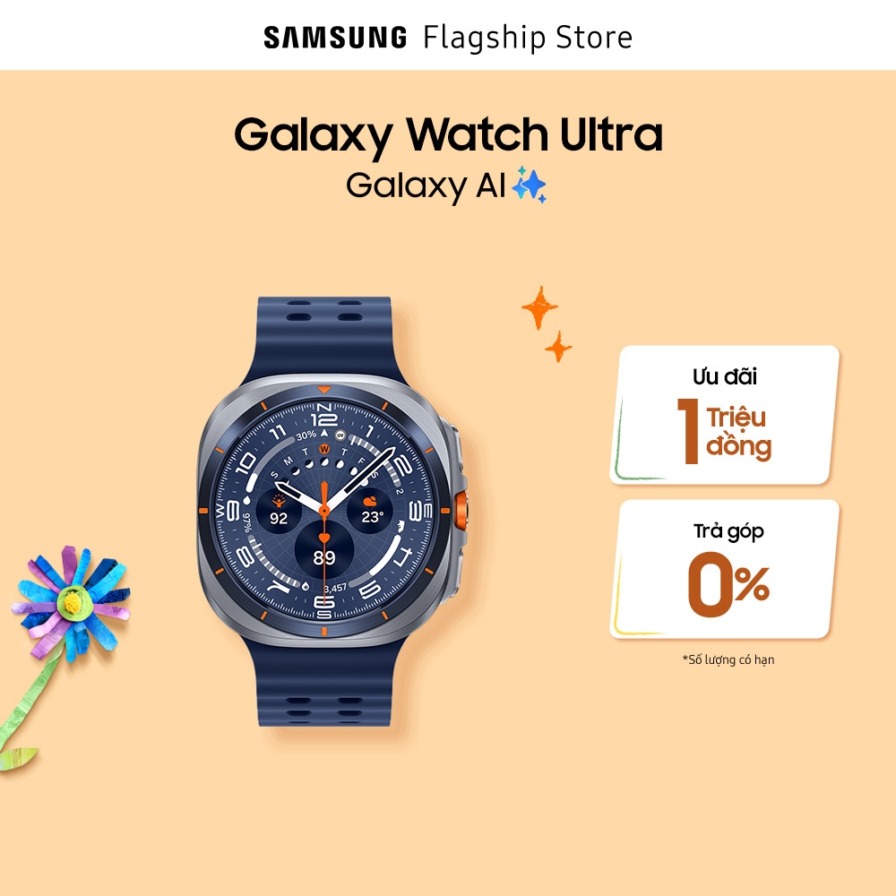 Đồng hồ thông minh Samsung Galaxy Watch Ultra, Galaxy AI, thiết kế từ Titan, 47mm, LTE