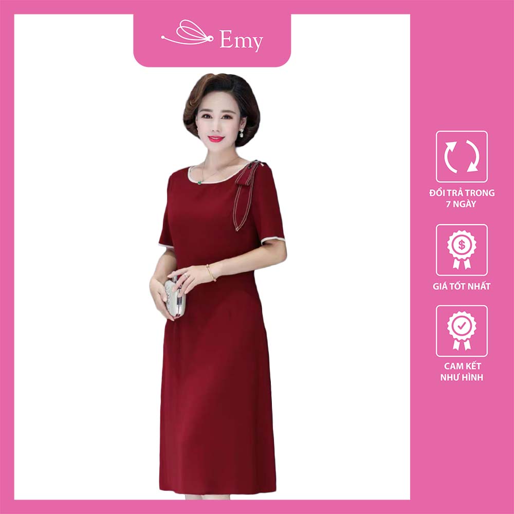 Đầm suông điểm nhấn nơ vai nổi bật đủ size s,m,l,xl,xxl - 85027