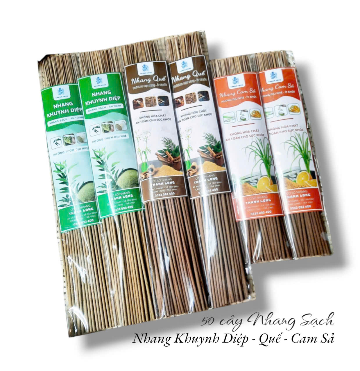 Nhang tép 50 cây Khuynh Diệp , Quế, Cam Sả 3 tấc 4 tấc Hương thơm từ lá cây thiên nhiên