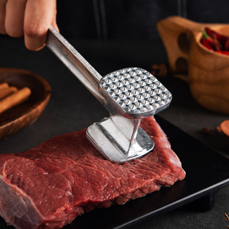 Búa đập thịt thép không gỉ - Cây đập thịt - Đồ đập thịt - Dụng cụ đập thịt inox 2 mặt chắc chắn làm mềm thịt, đập vỏ hạt - Đồ dùng nhà bếp - Vồ đập thịt làm mềm thịt 2 đầu