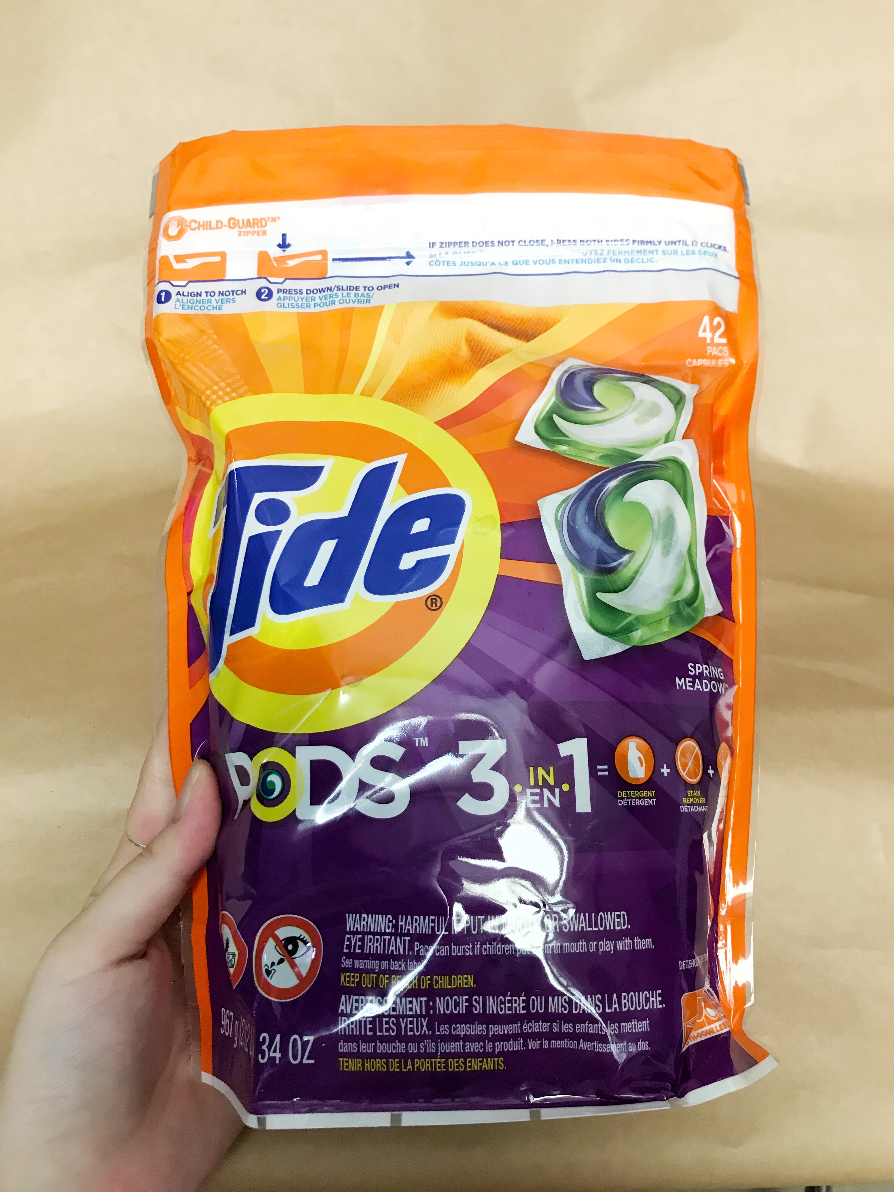 [HCM]Viên giặt Tide Pods - Spring Meadow - bịch 42v