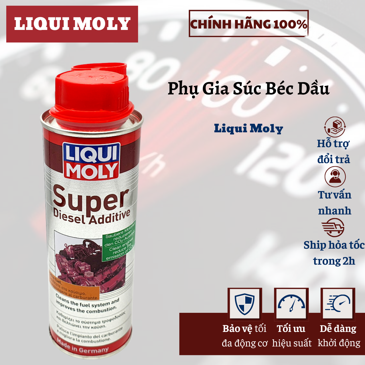 Súc béc dầu Liqui Moly Super Dielsel Additive 250ML phụ gia súc béc dầu-Sản xuất tại Đức.