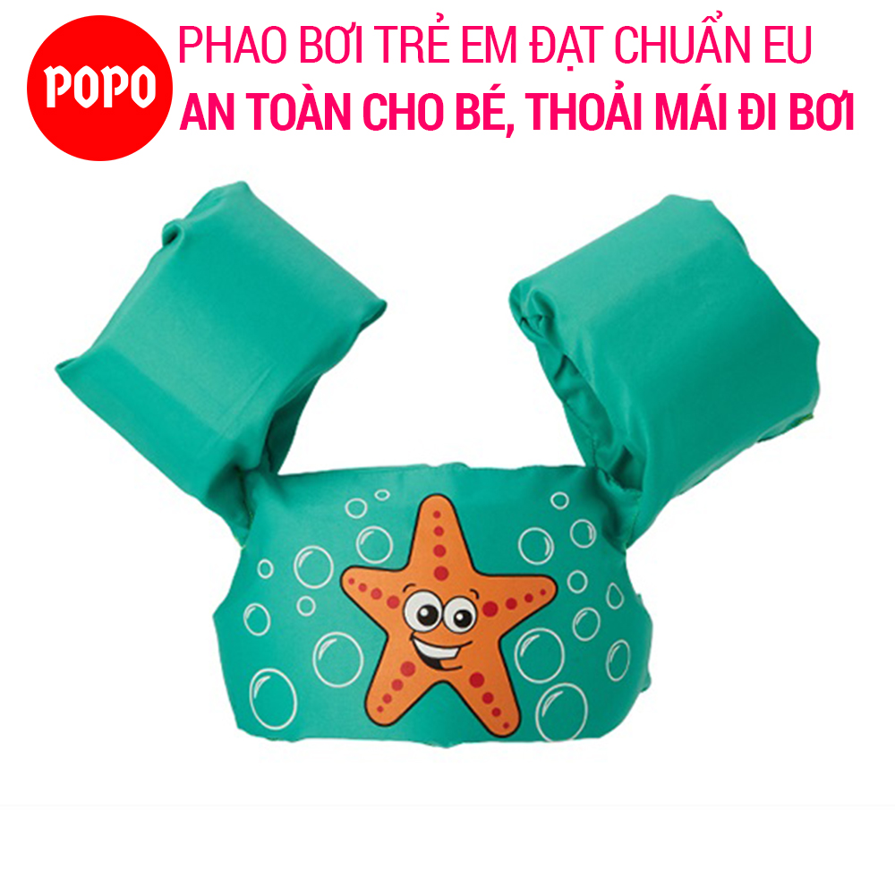 Phao bơi trẻ em - Sao Biển XANH sẫm (Bé từ 2 - 8 tuổi), Phao đeo tay chất liệu cao cấp tiêu chuẩn EU - POPO Sports