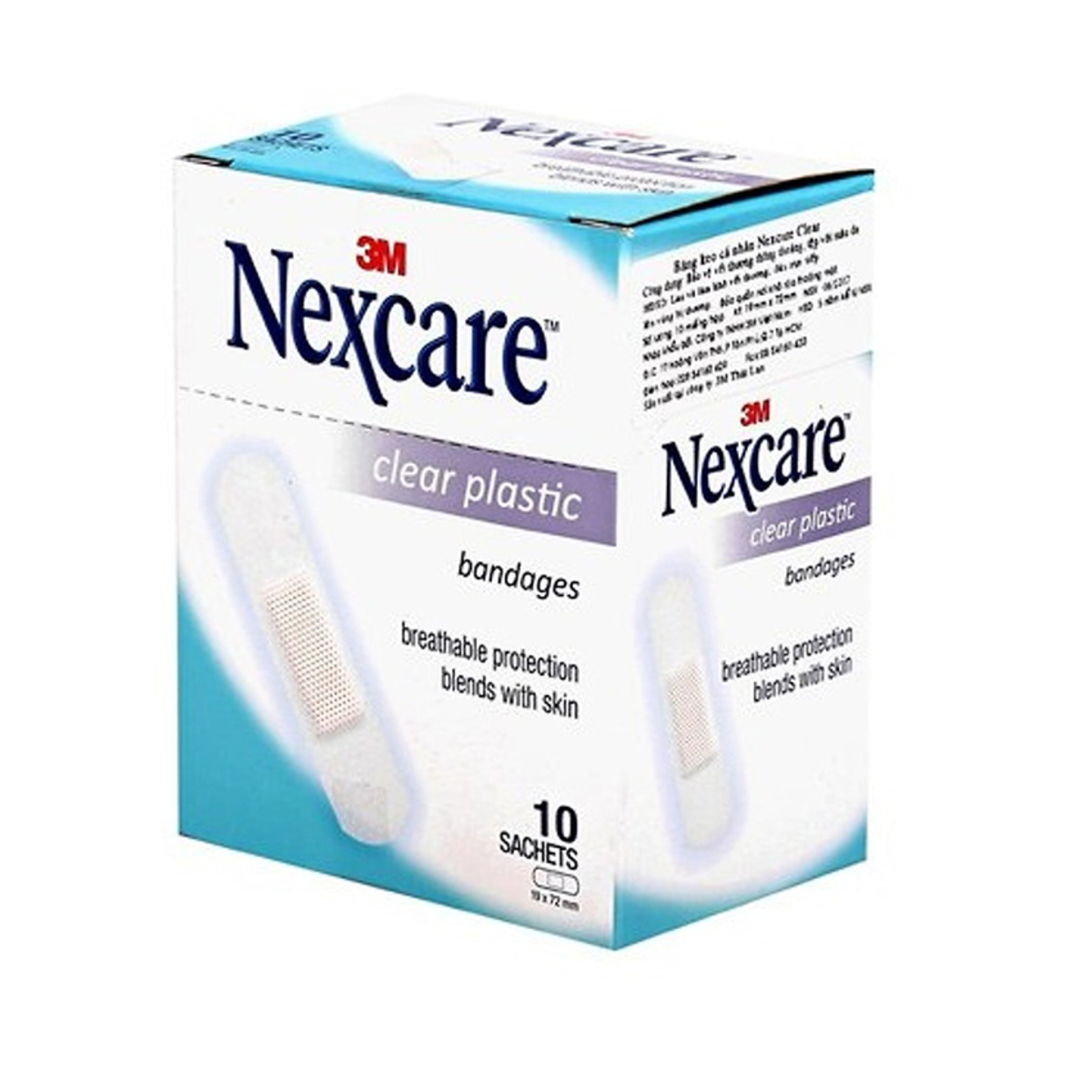 Băng cá nhân Nexcare trong suốt gói 10 miếng/gói, 10 gói/ hộp