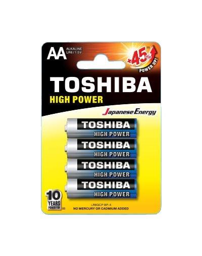 Pin tiểu alkaline toshiba aa 1.5v không sạc vỉ 4 viên lr6gcp bp-4pv