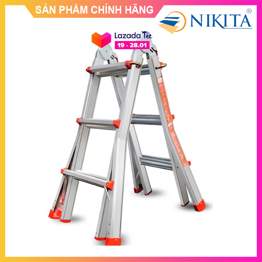 Thang Nhôm Trượt Đa Năng Đặc Biệt - 3 Bậc - Chính Hãng Nikita - AD03