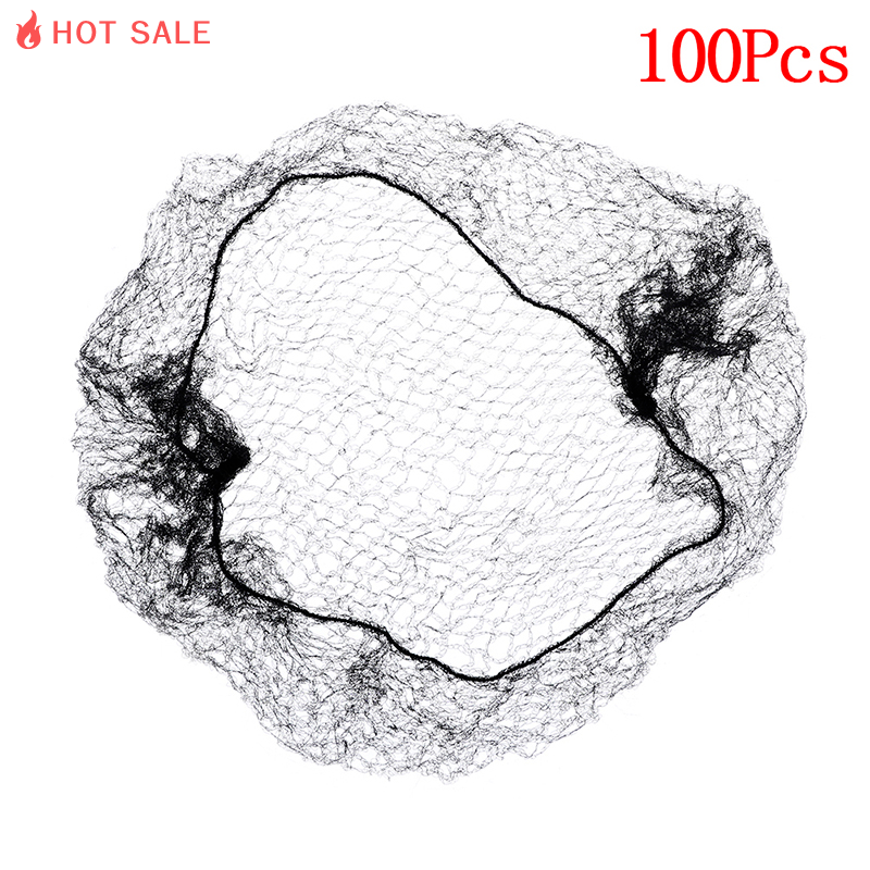 🔥hot sale 50/100 cái lưới tóc cho nữ mũ tóc giả lưới đen viền đàn hồi vô hình