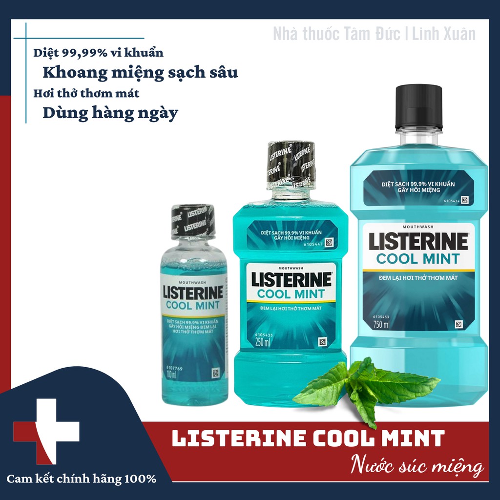 Nước súc miệng diệt khuẩn listerine cool mint