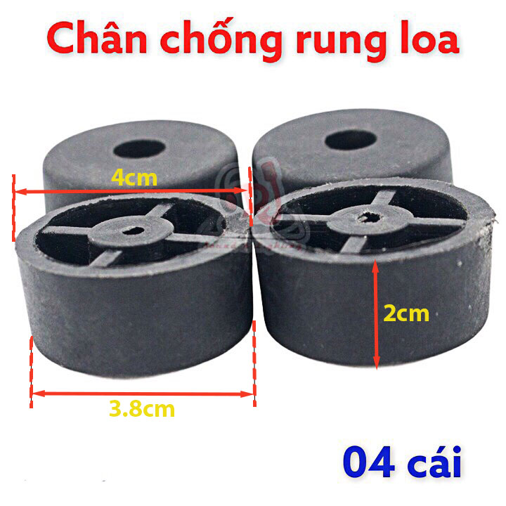 Chân đế loa chống rung 04 cái, Chân chống rung cho loa, Chân cao su thùng tủ kệ, chống rung cho loa