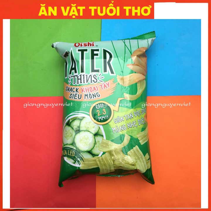 Bim bim Oishi snack tater thins vị dưa leo dưa chuột 75g siêu to khổng lồ