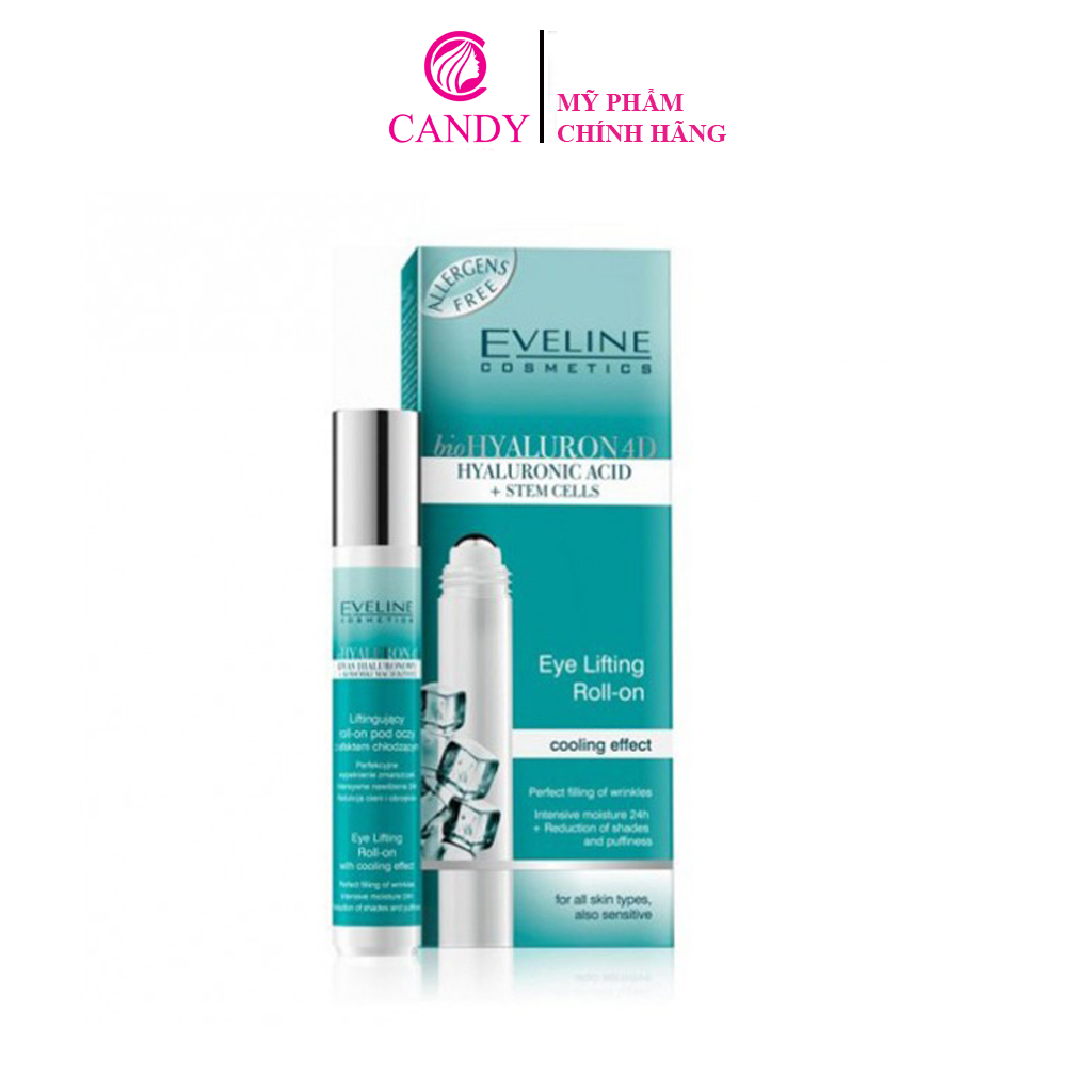 [Hoàn Tiền 8%]Thanh lăn giảm thâm quầng mắt Eveline New Hyaluron