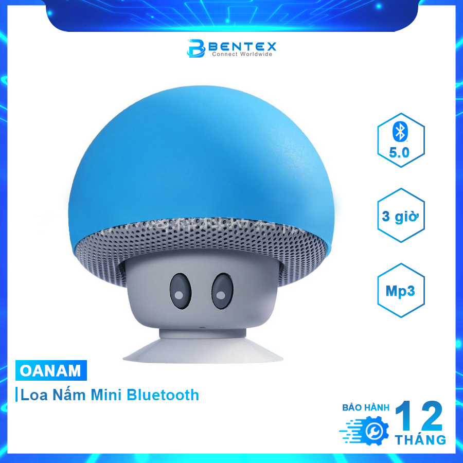 Loa nấm mini bluetooth không thấm nước có chân hút silicone để bàn loa nghe nhạc chất lượng cao - bentex
