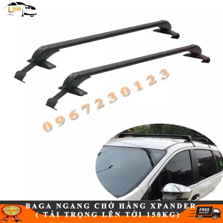 Giá nóc xe 7 chỗ MISUBISHI XPANDER thanh ngang chở hàng chất liệu hợp kim cứng nặng 4kg
