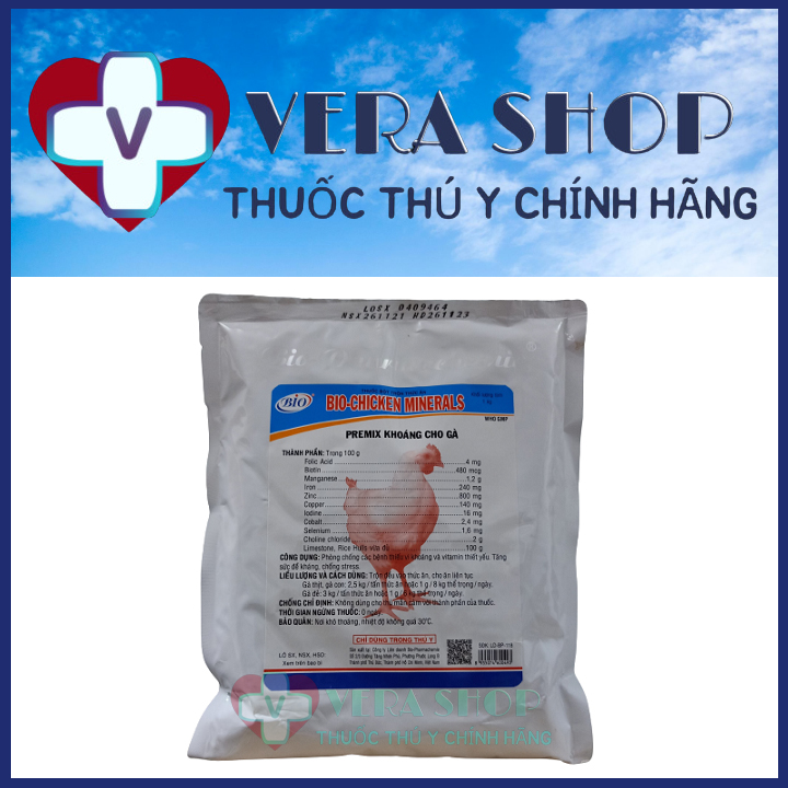 Bio chicken minerals 1kg - premix khoáng cho gà - sỉ lẻ thuốc thú y