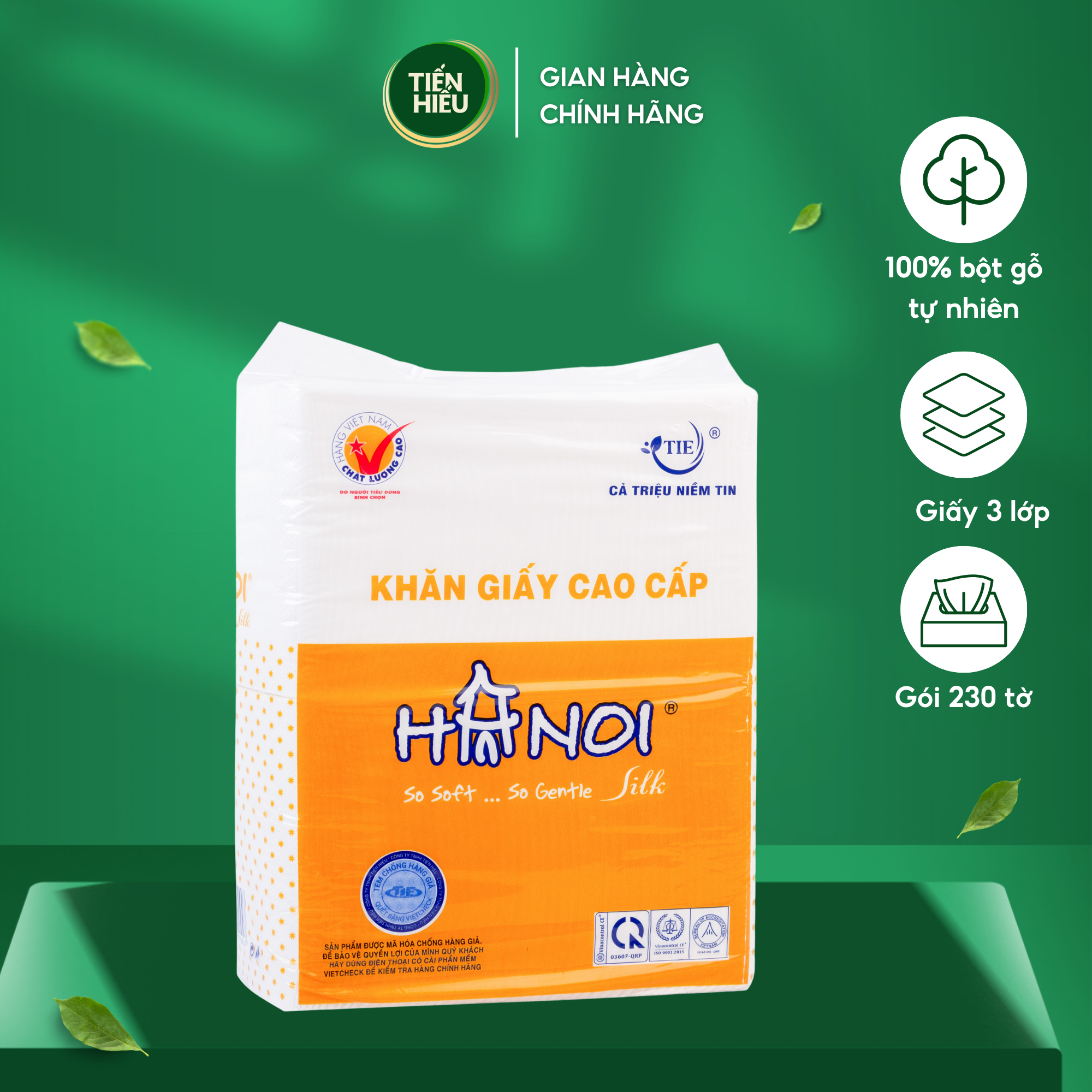 Khăn Giấy Cân Hà Nội Silk Napkin 1 kg 3 Lớp Cao Cấp Đa Năng, Khăn Giấy Khổ 240x240mm Chất Lượng Tiện Dụng Tiết Kiệm
