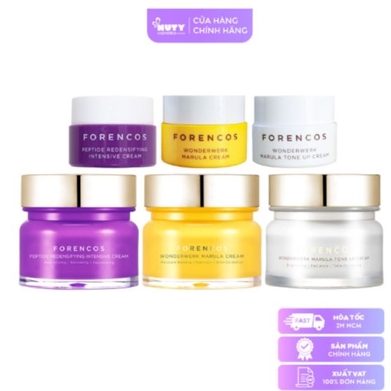 Kem Dưỡng Nâng Tông, Sáng Da Forencos Peptide Redensifying Intensive Cream & Wonderwerk Marula Tone Up (10ml, 50ml)