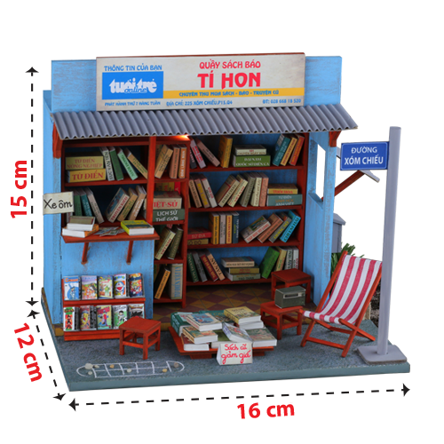 Mô hình tự lắp ráp diy - tiệm sách cũ ad05