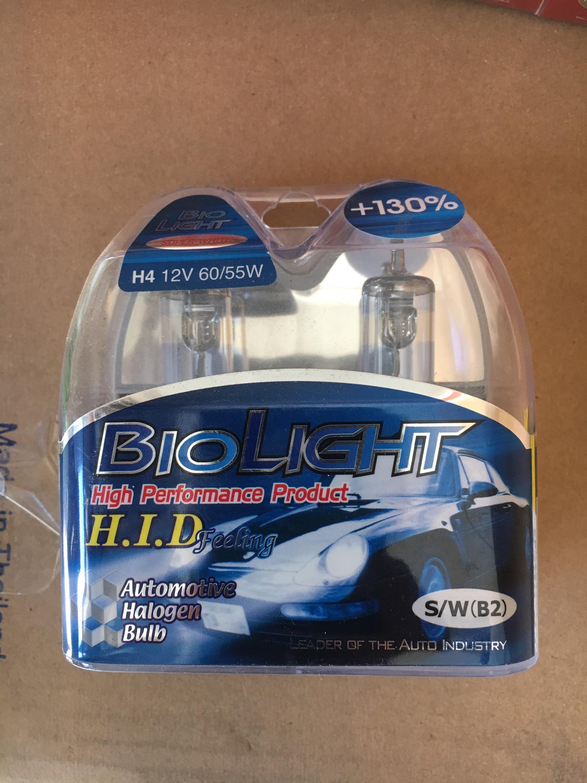 12v h4 bóng đèn xe hơi siêu sáng 130% biolight 60/55w