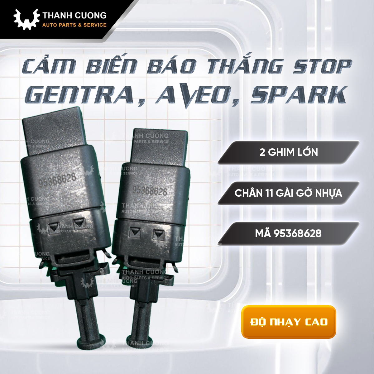 Công tắc, cảm biến báo thắng (phanh) Stop GENTRA, AVEO, SPARK| MÃ 95368628 | 2 ghim lớn | Giúp cảnh báo và lái xe an toàn