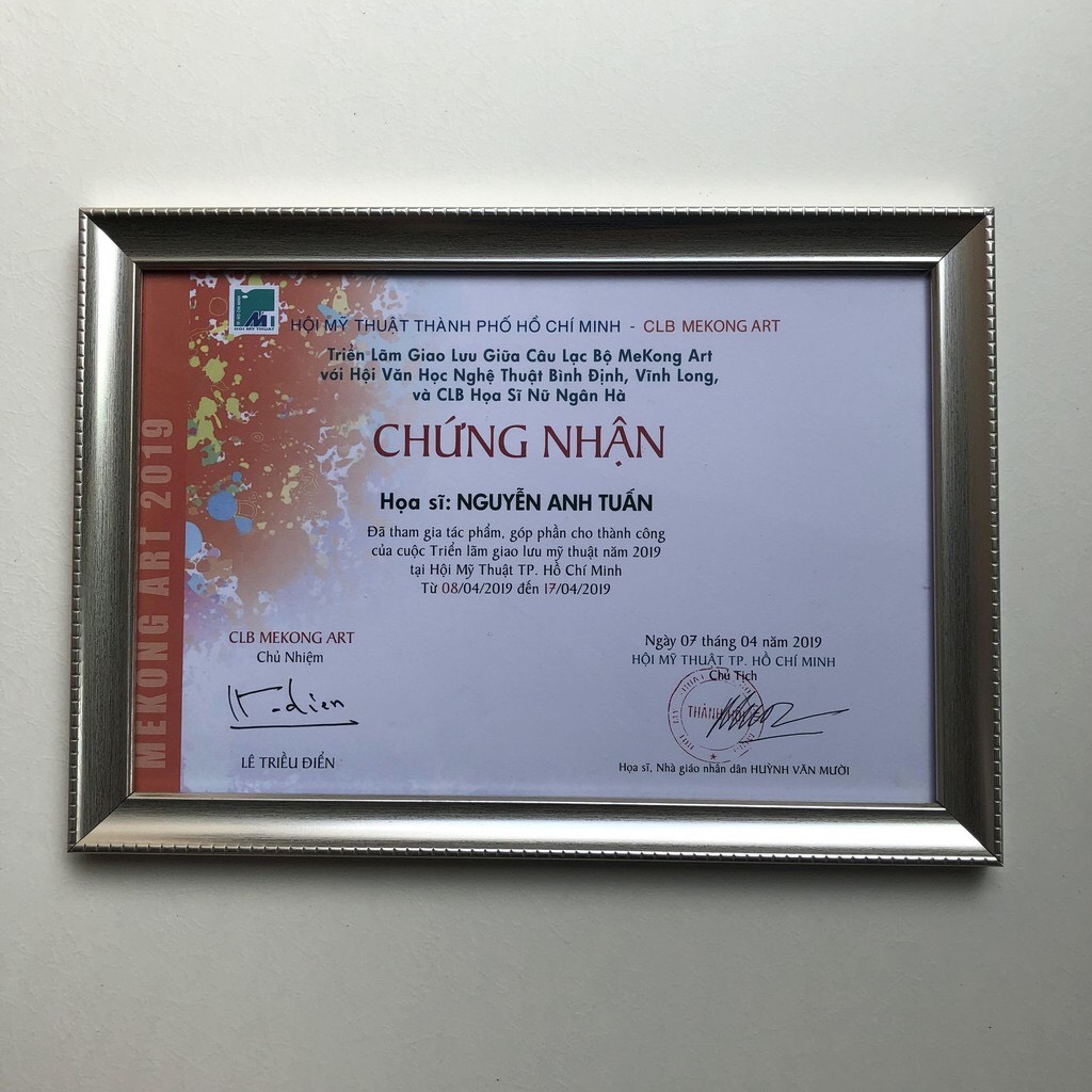 Khung ảnh, khung bằng khen a3, a4 màu bạc trơn - Tặng đinh 3 chân đóng tường - MS101B