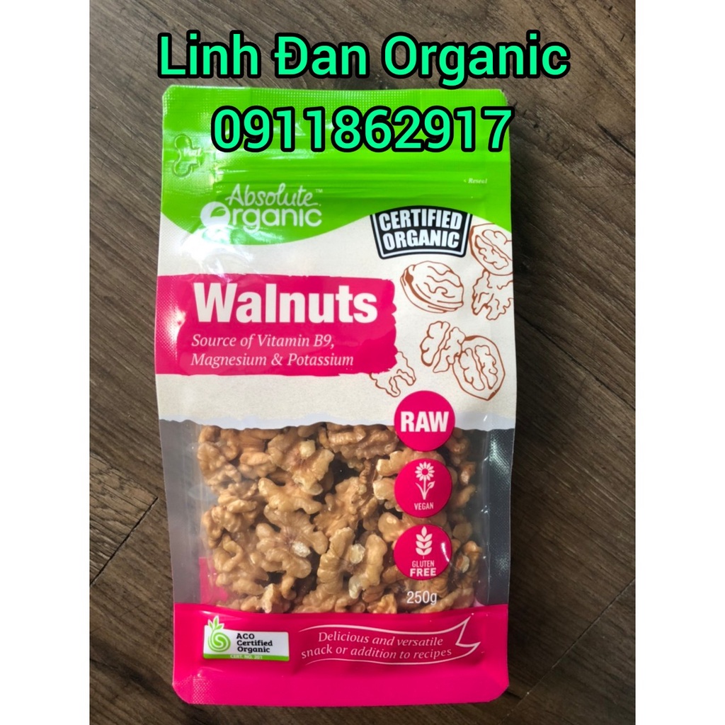 🌿 quả óc chó hữu cơ nhập khẩu úc absolute organic walnuts 250gr date 2024