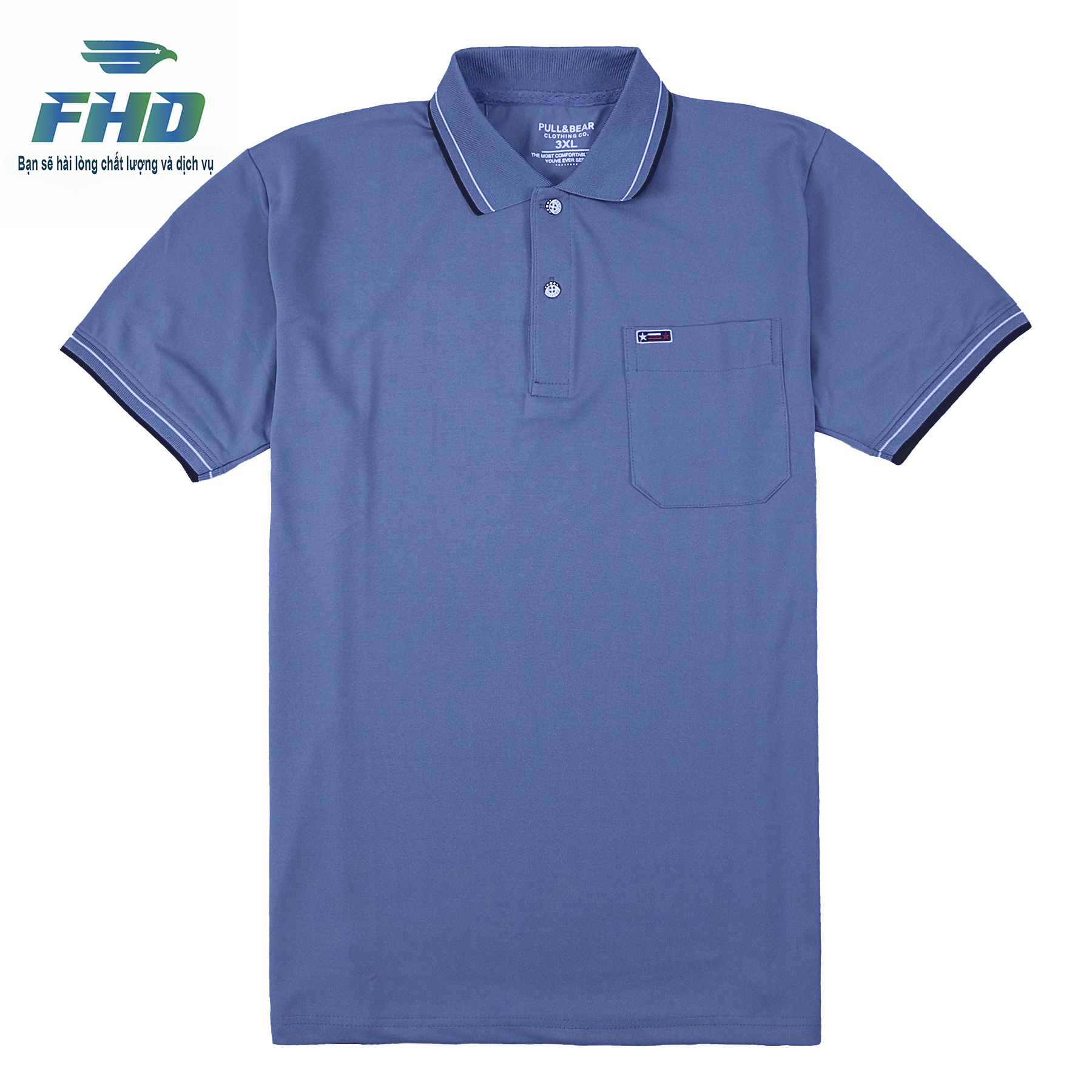 Middle-Aged Men's Short-Sleeved Polo Shirt with Collar and Striped Pockets, Large and Spacious, Available in Sizes for People Weighing 90 kg Fhda015_1 - 1