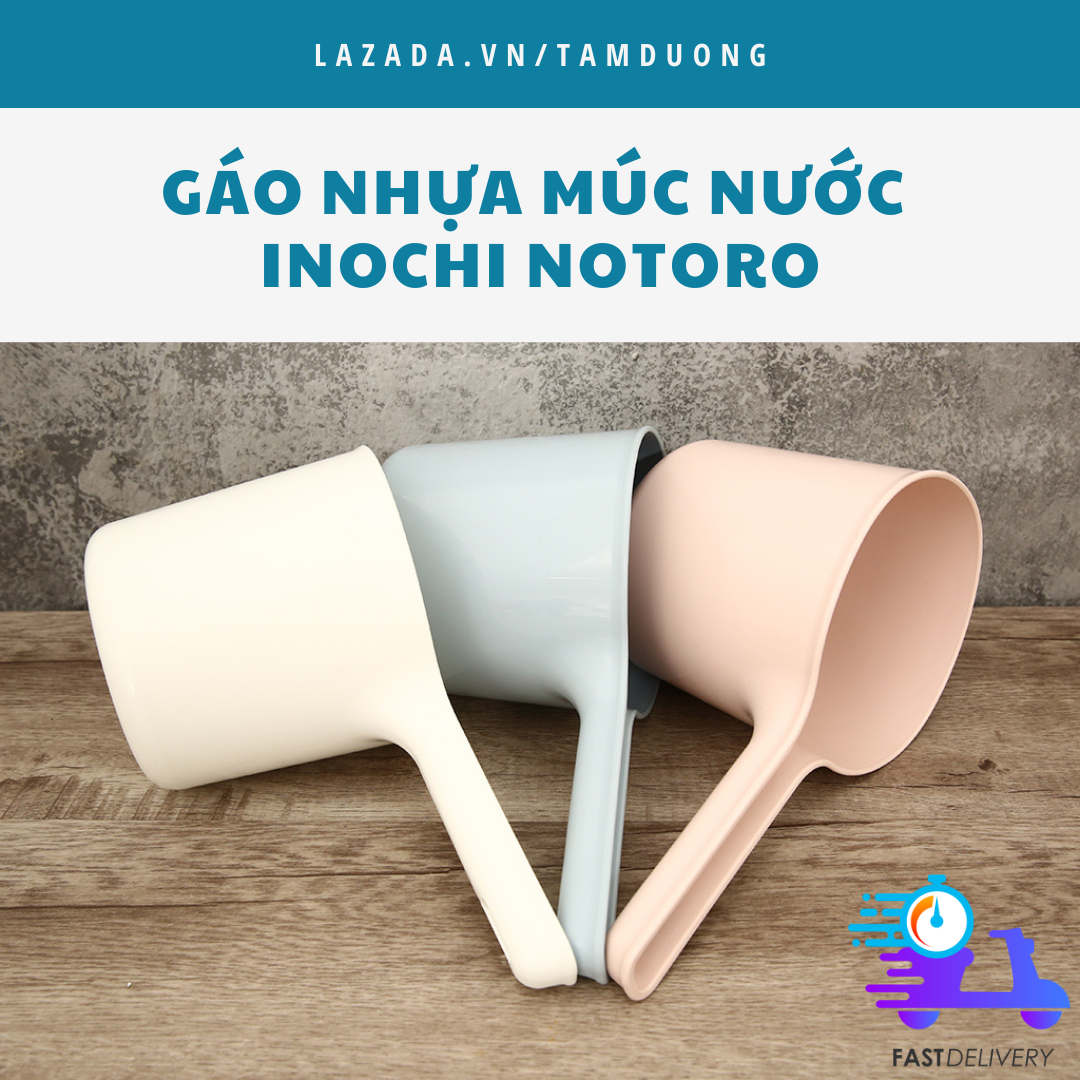 Gáo nhựa múc nước Inochi (tay cầm chắc chắn, hạn chế trơn trượt) [HCM-Giao hoả tốc 2h]