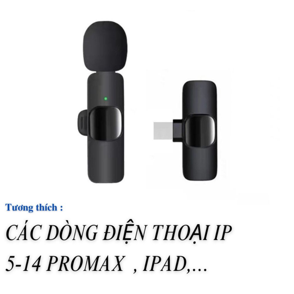 Mic Thu Âm Không Dây Cài Áo K9 Chính Hãng, Khử Ồn, Kết Nối Khoảng Cách Xa Lên Đến 20m, Sử Dụng Livetream, Quay Video Youtube, Ghi Âm - Bảo Hành 12 tháng